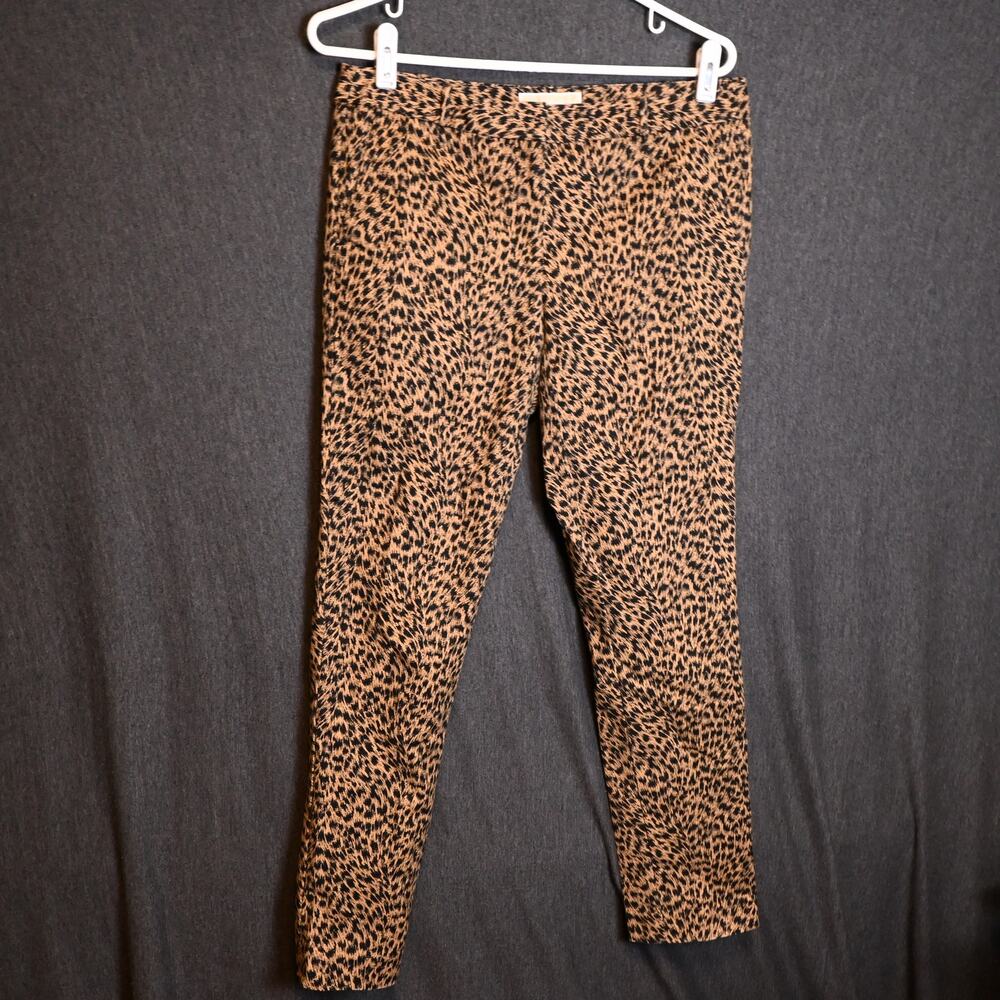 Michael Kors Women's 6 (33x28) Leopard Print Pants Slim Leg Fit